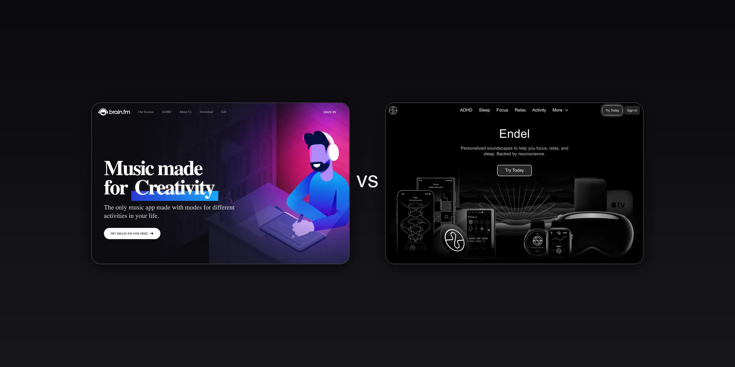 Brain.fm vs Endel: Which Focus Music App Is Better in 2026?