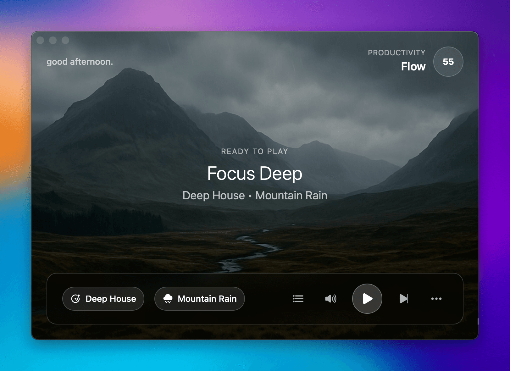 Omix menu view