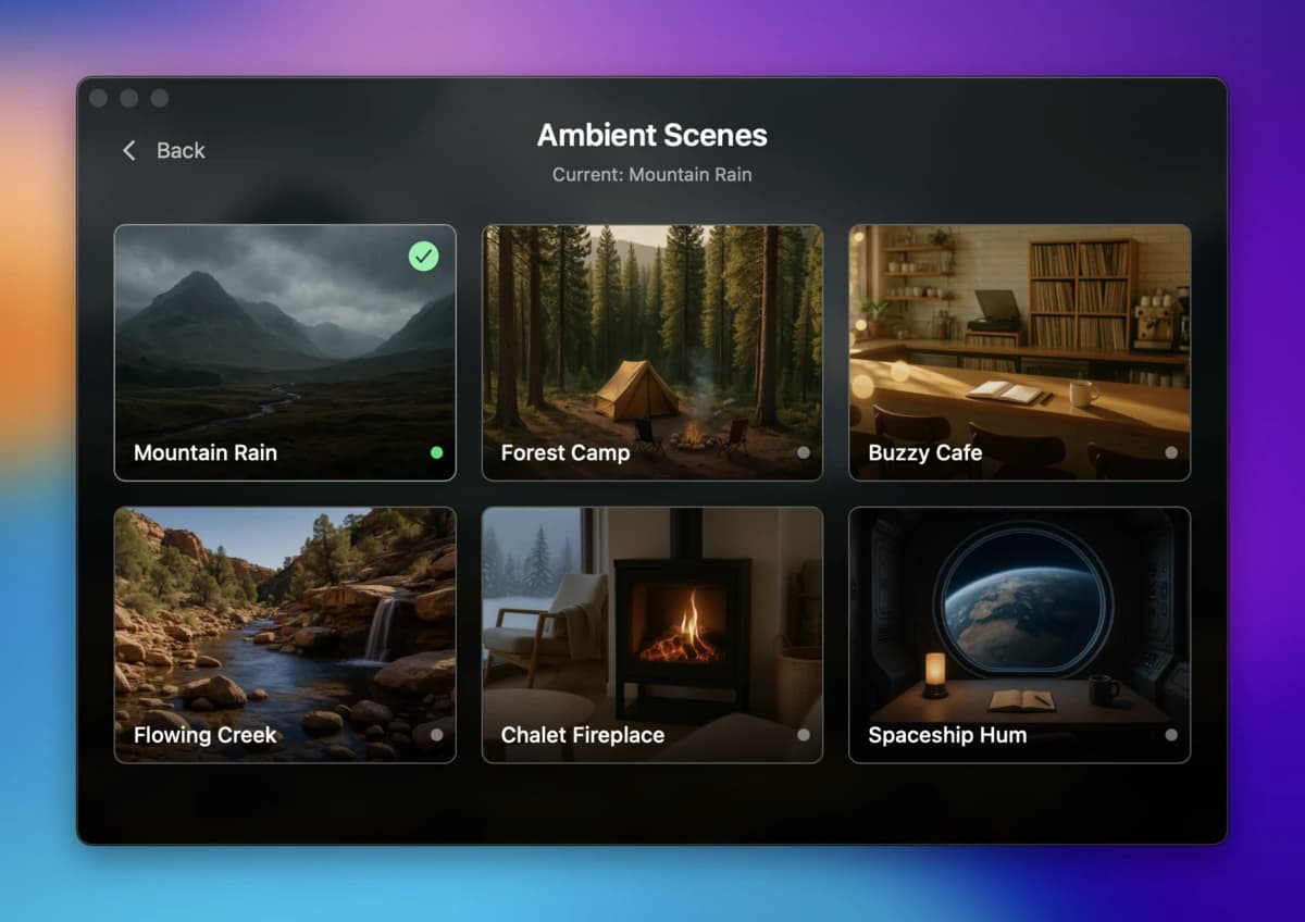 Omix ambient scenes selection